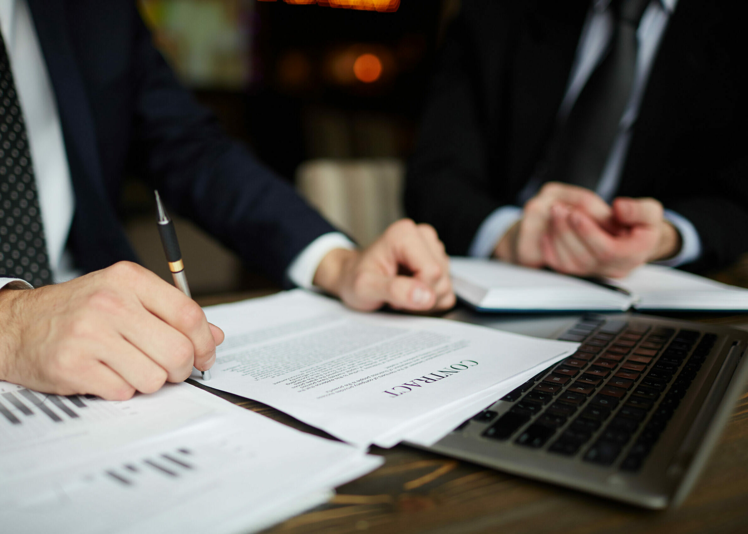 Businessman Reading Contract Closeup